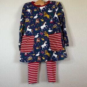 Mini Boden Horse & Crown Tunic "A Royal Affair" Lions Horse British Sz 9-10 Set